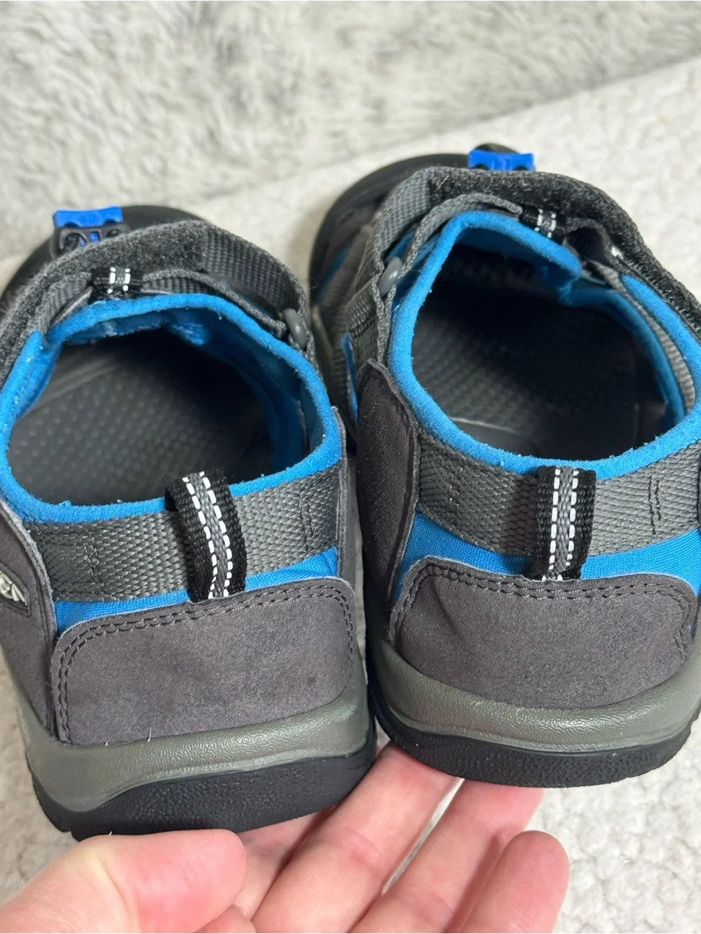 KEEN Newport H2 Kids Waterproof Water Sandals Grey Blue Size 3Y